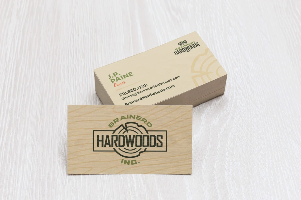 Business Cards Blank Mockup Template On Wood Background